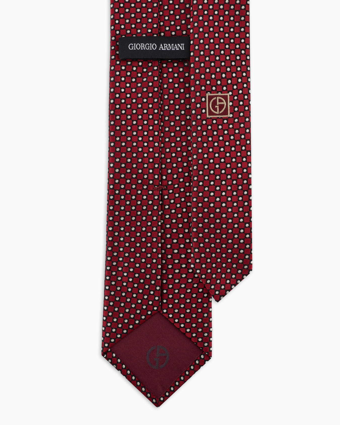Krawatte aus reiner Seiden in Jacquard-Stoff-Verarbeitung mit Punkten Folie 1