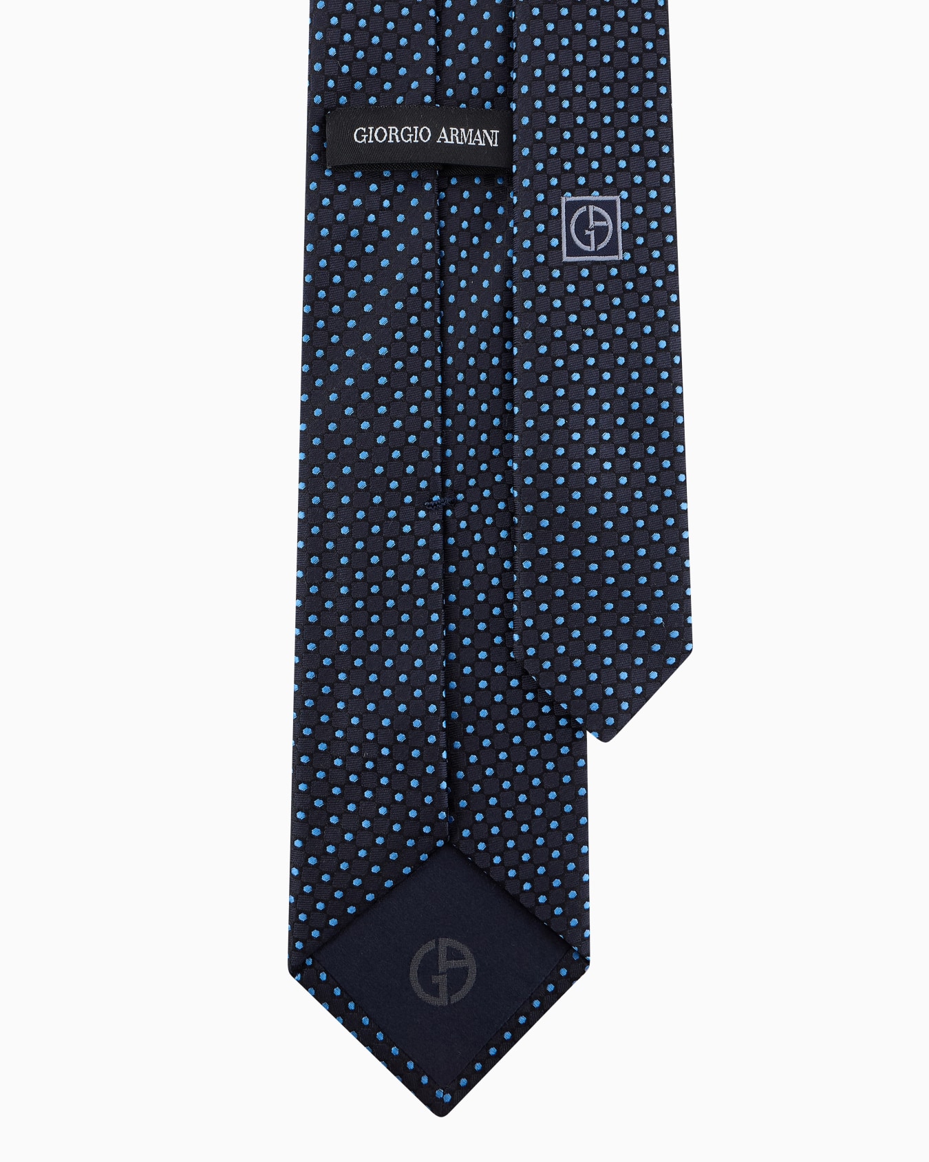 Krawatte aus reiner Seiden in Jacquard-Stoff-Verarbeitung mit Punkten Folie 1