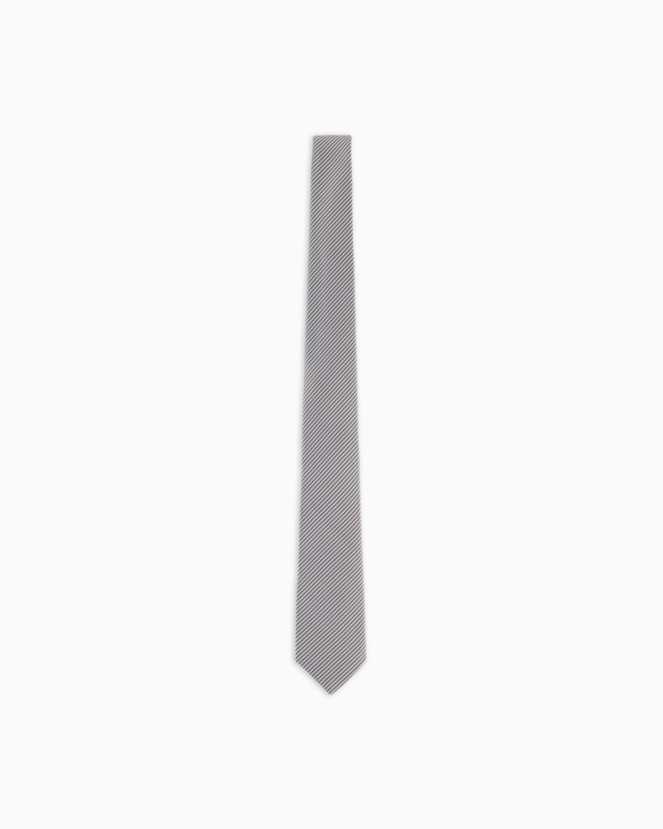 Pure silk tie with jacquard stripes Slide 0