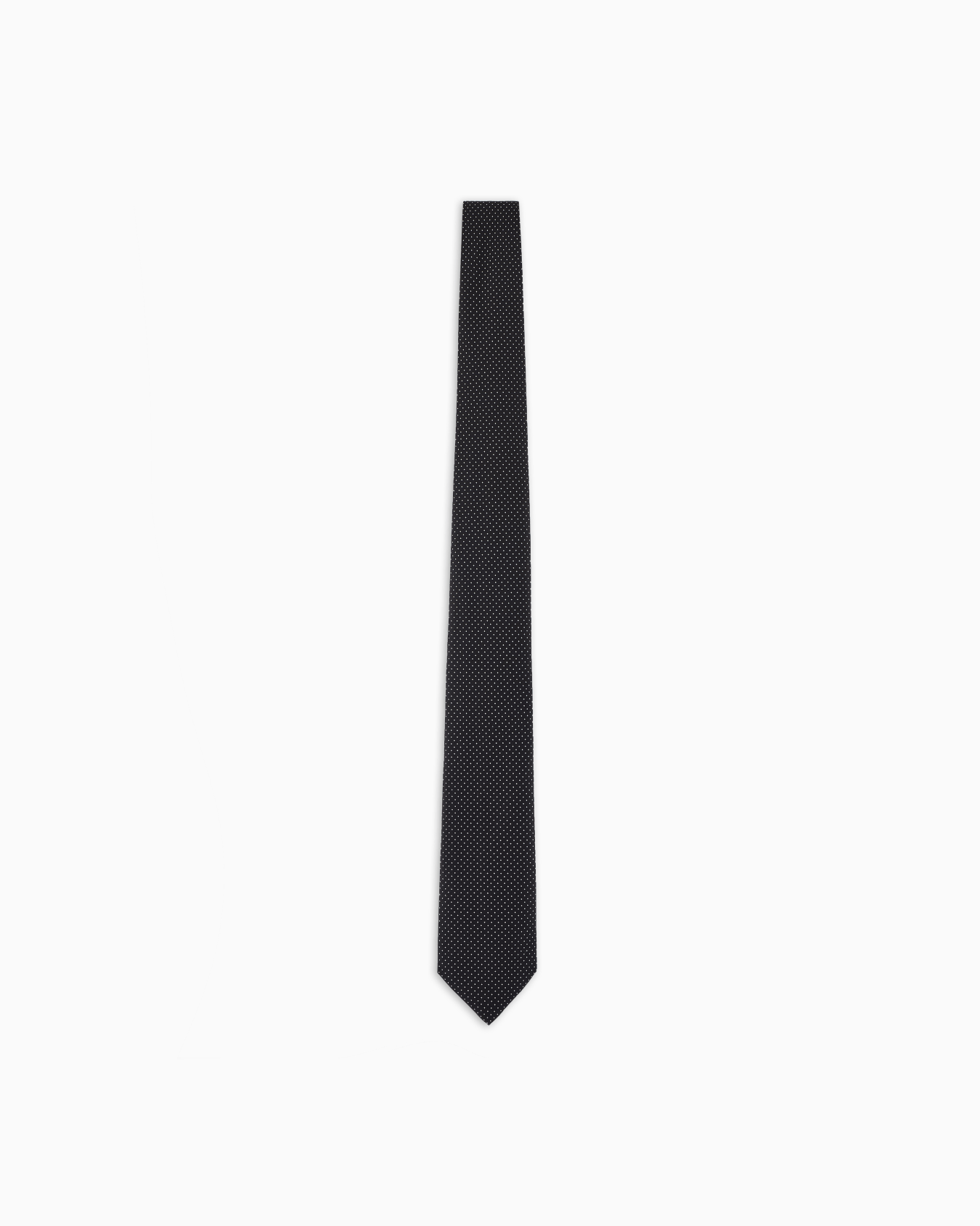 Pure silk tie with micro polka-dot jacquard Slide 0