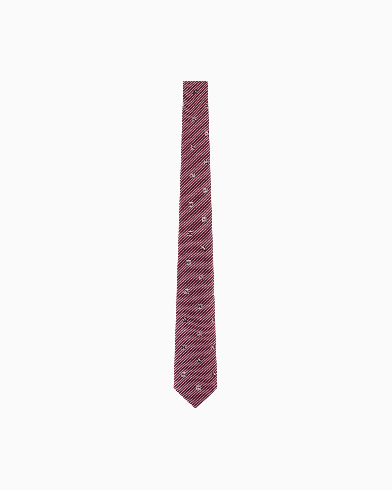 Pure silk tie with jacquard stripes Slide 0