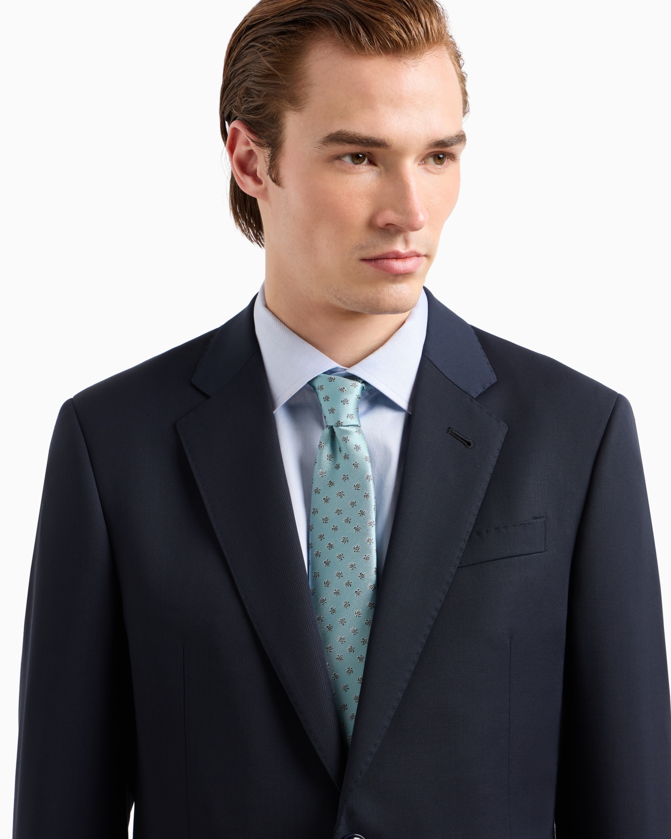 Pure silk tie with jacquard stripes Slide 2
