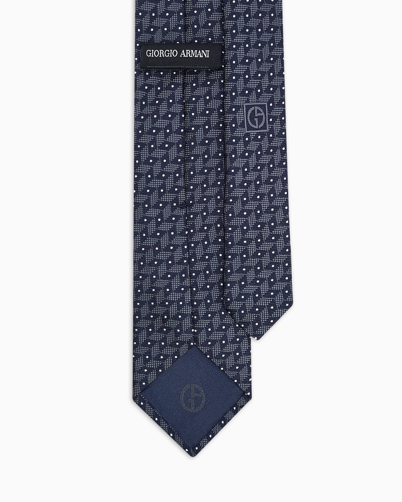 Cravate en soie jacquard motif chevron Diapositive 1