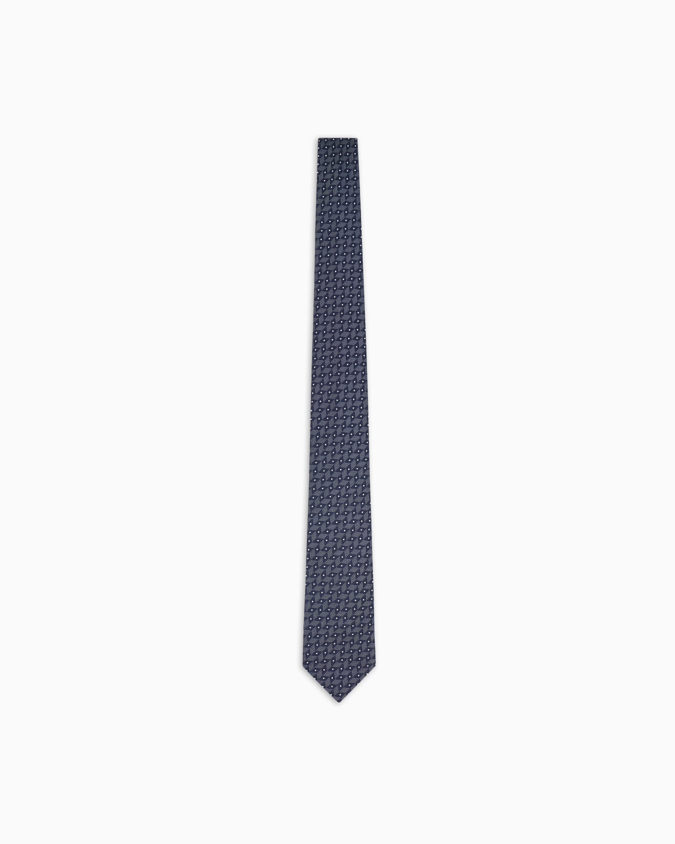 Cravate en soie jacquard motif chevron Diapositive 0