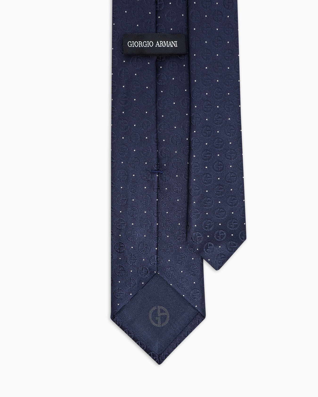 Silk tie with jacquard monogram Slide 1
