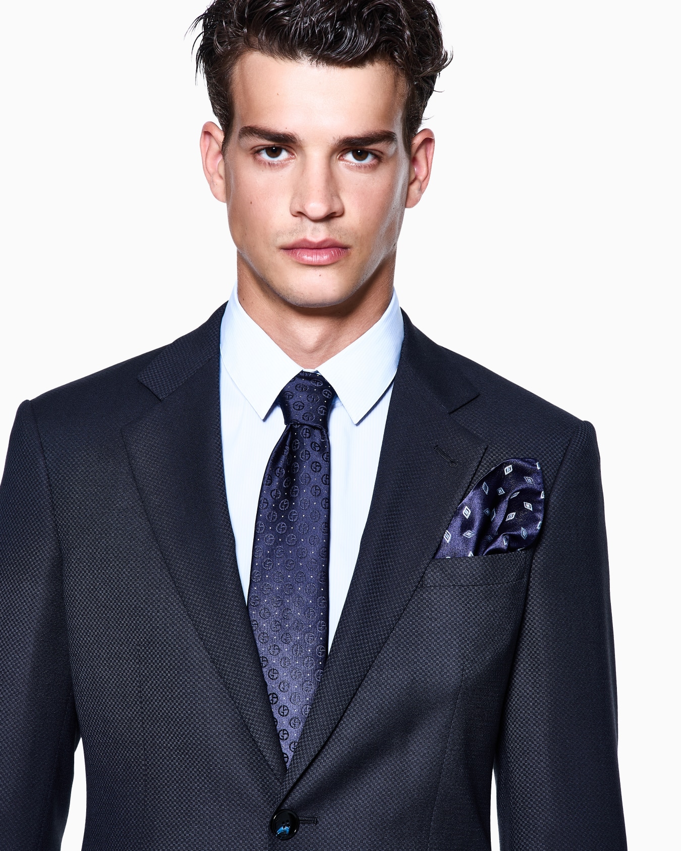 Silk tie with jacquard monogram Slide 2