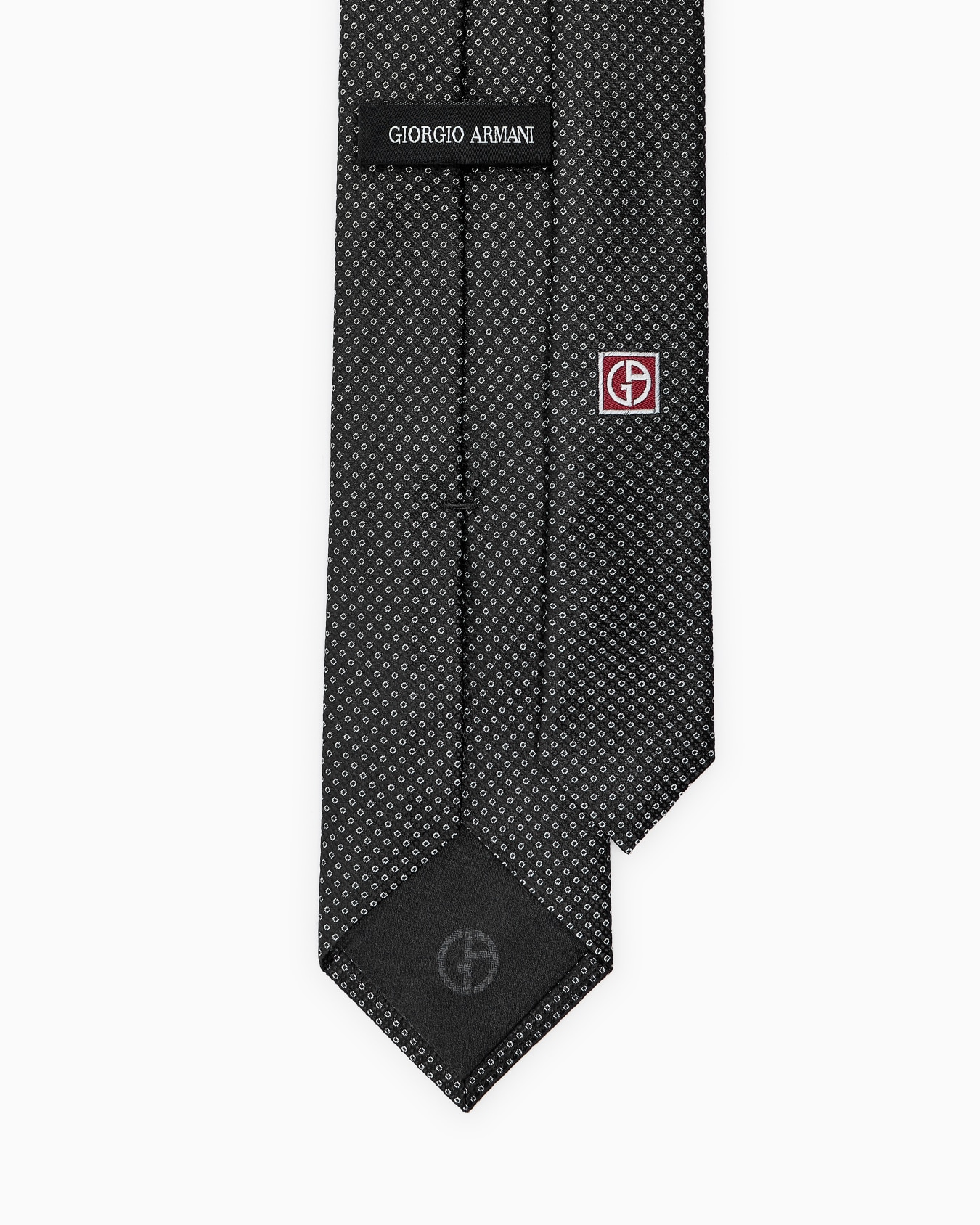 Silk tie with jacquard micro-pattern Slide 1