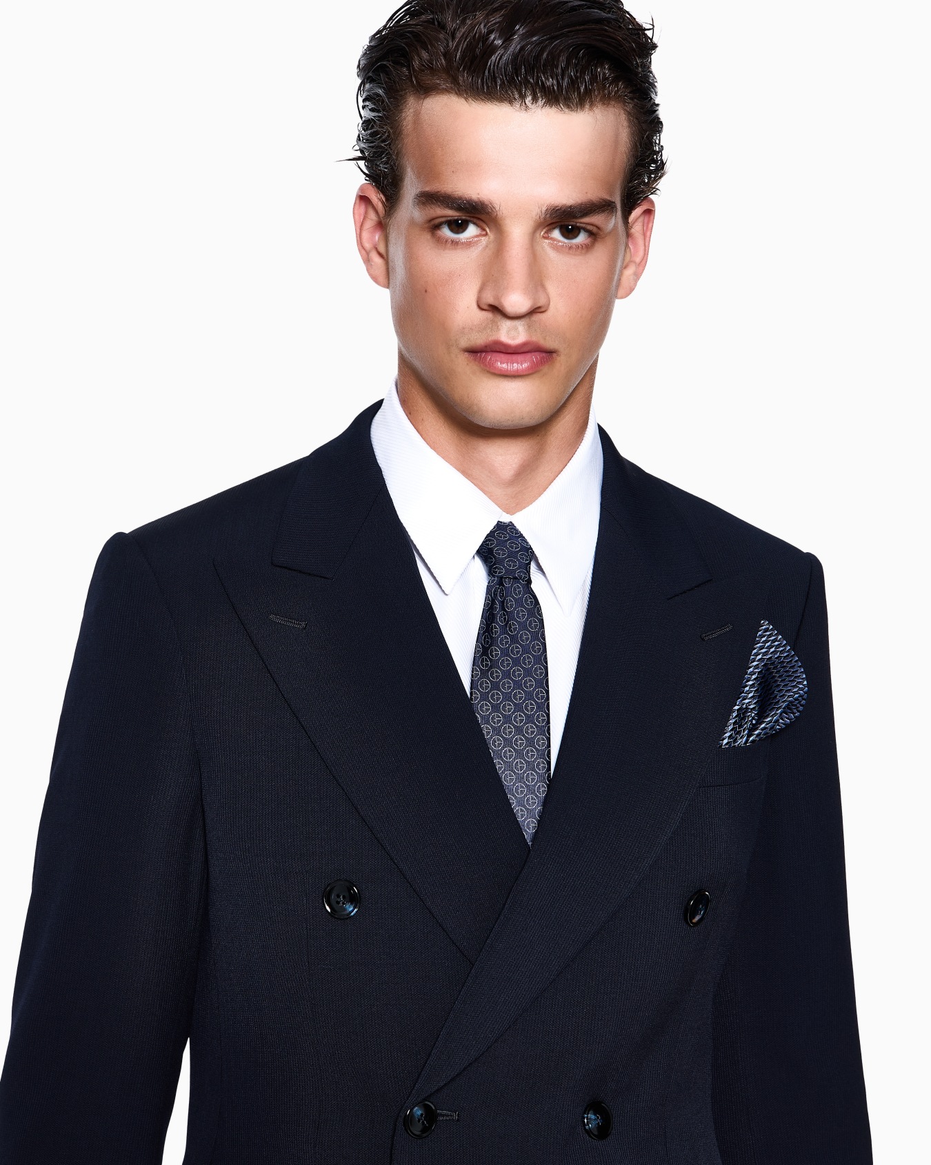 Corbata de seda con monograma degradado en tejido jacquard Diapositiva 2