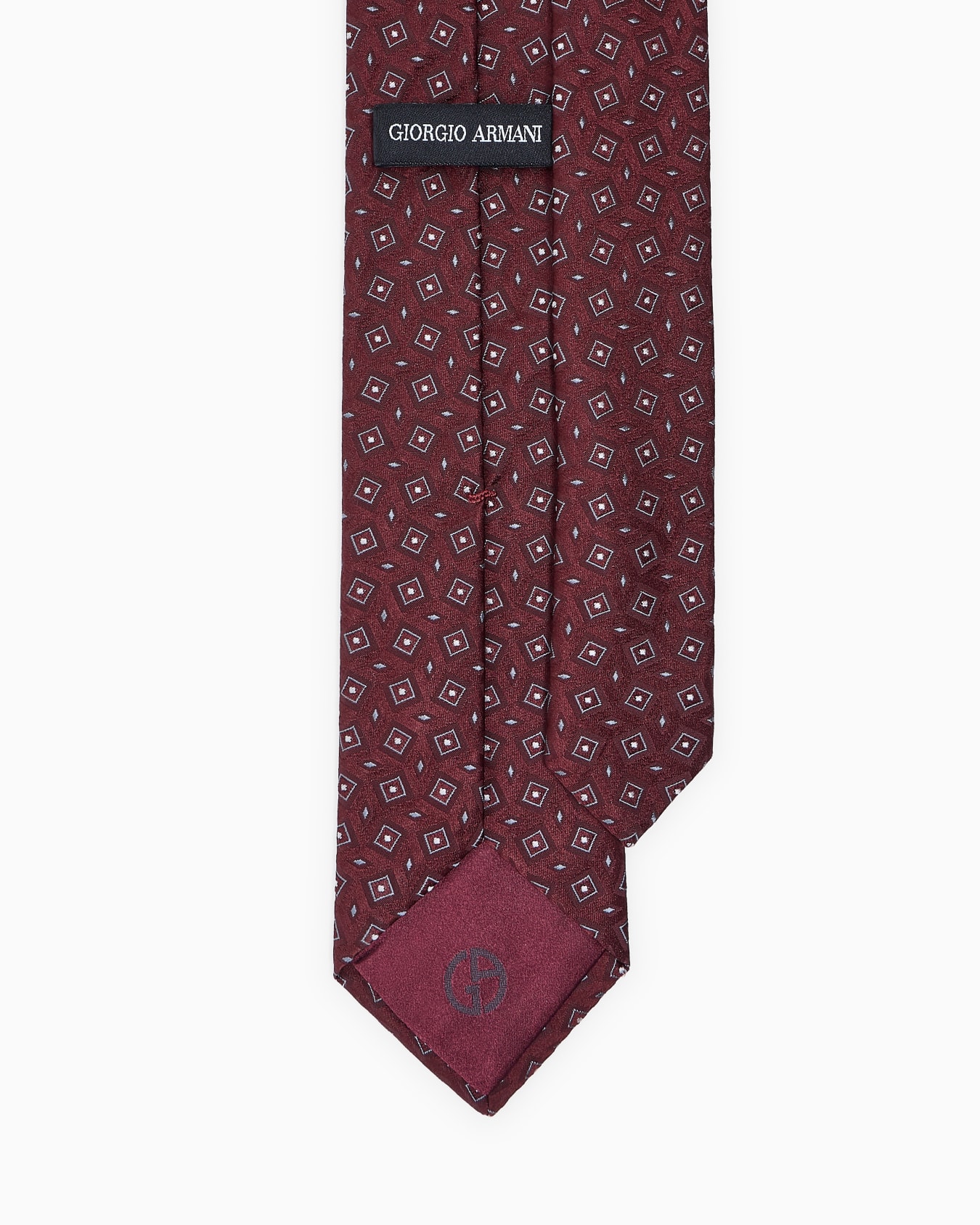 Silk tie with geometric jacquard motif Slide 1