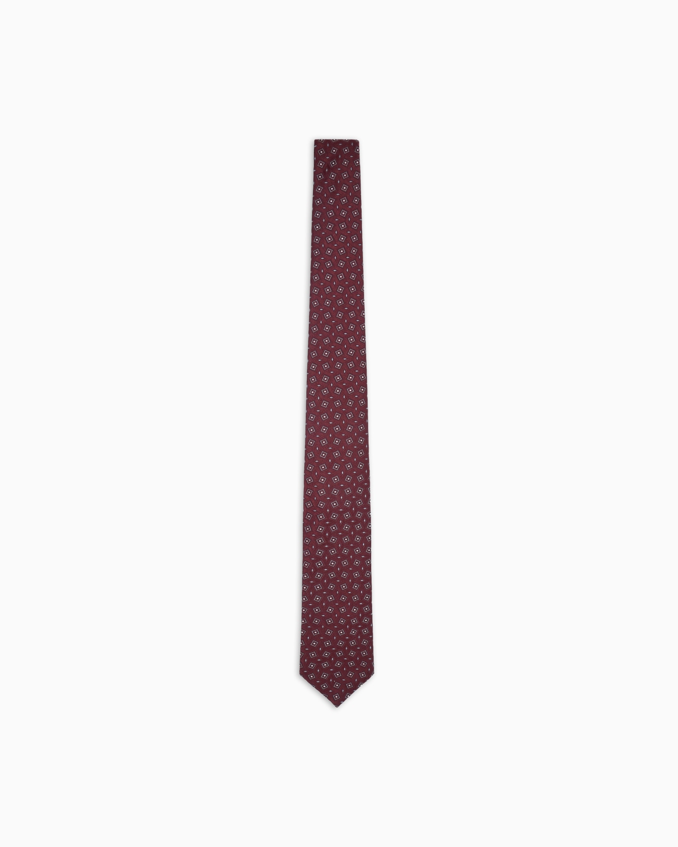 Silk tie with geometric jacquard motif Slide 0