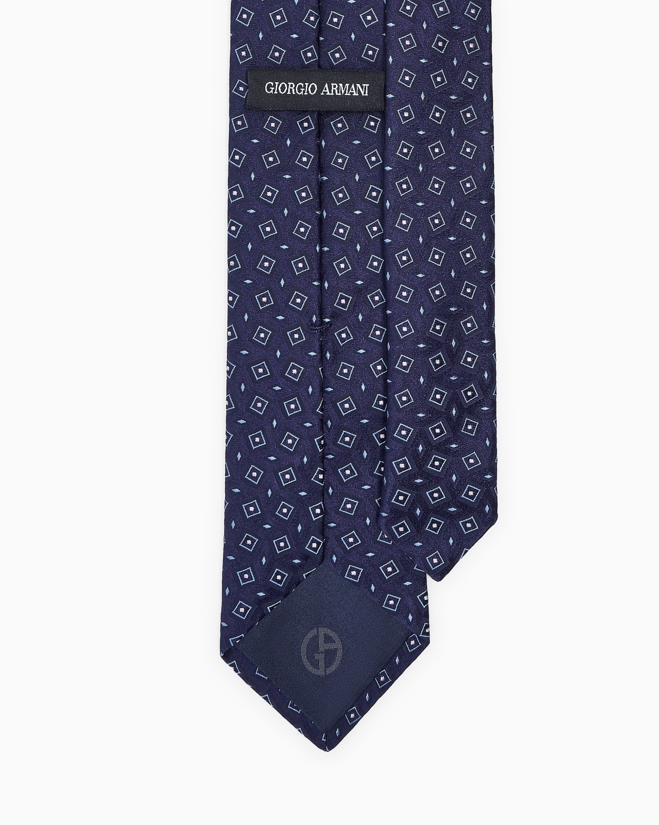 Silk tie with geometric jacquard motif Slide 1