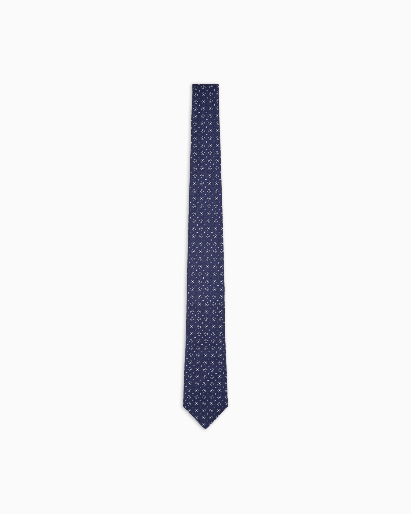 Silk tie with geometric jacquard motif Slide 0