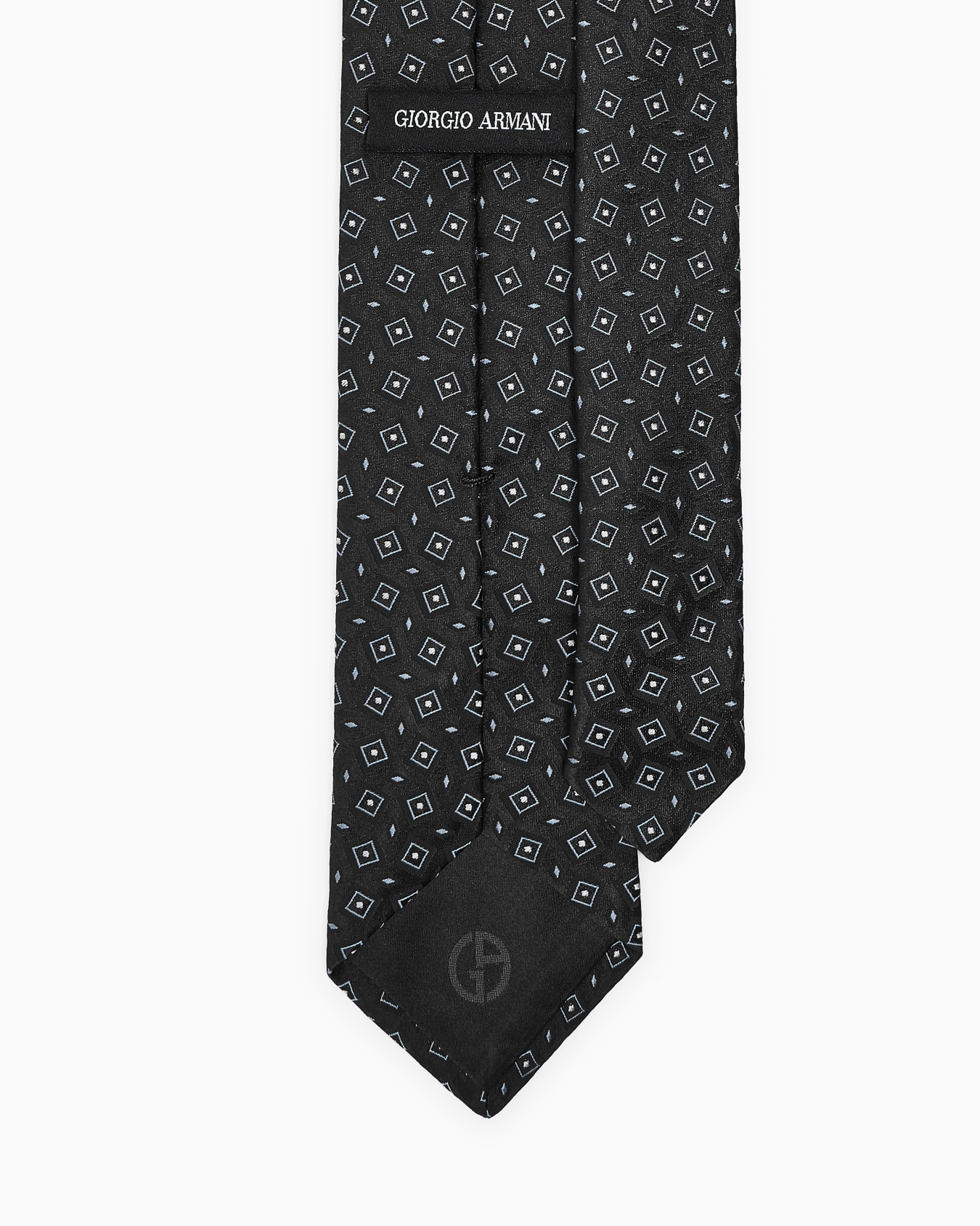 Silk tie with geometric jacquard motif Slide 1
