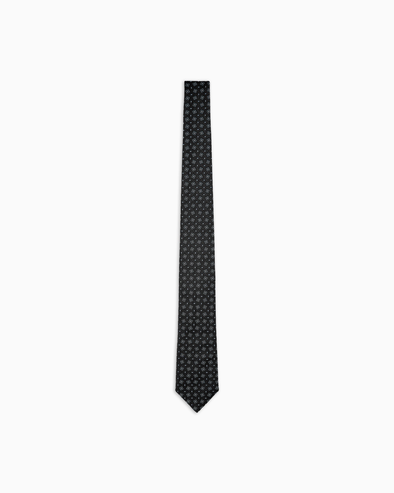 Silk tie with geometric jacquard motif Slide 0