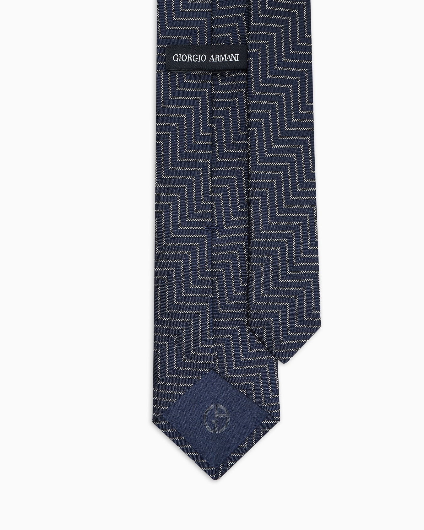 Corbata de seda con motivo chevrón en tejido jacquard Diapositiva 1
