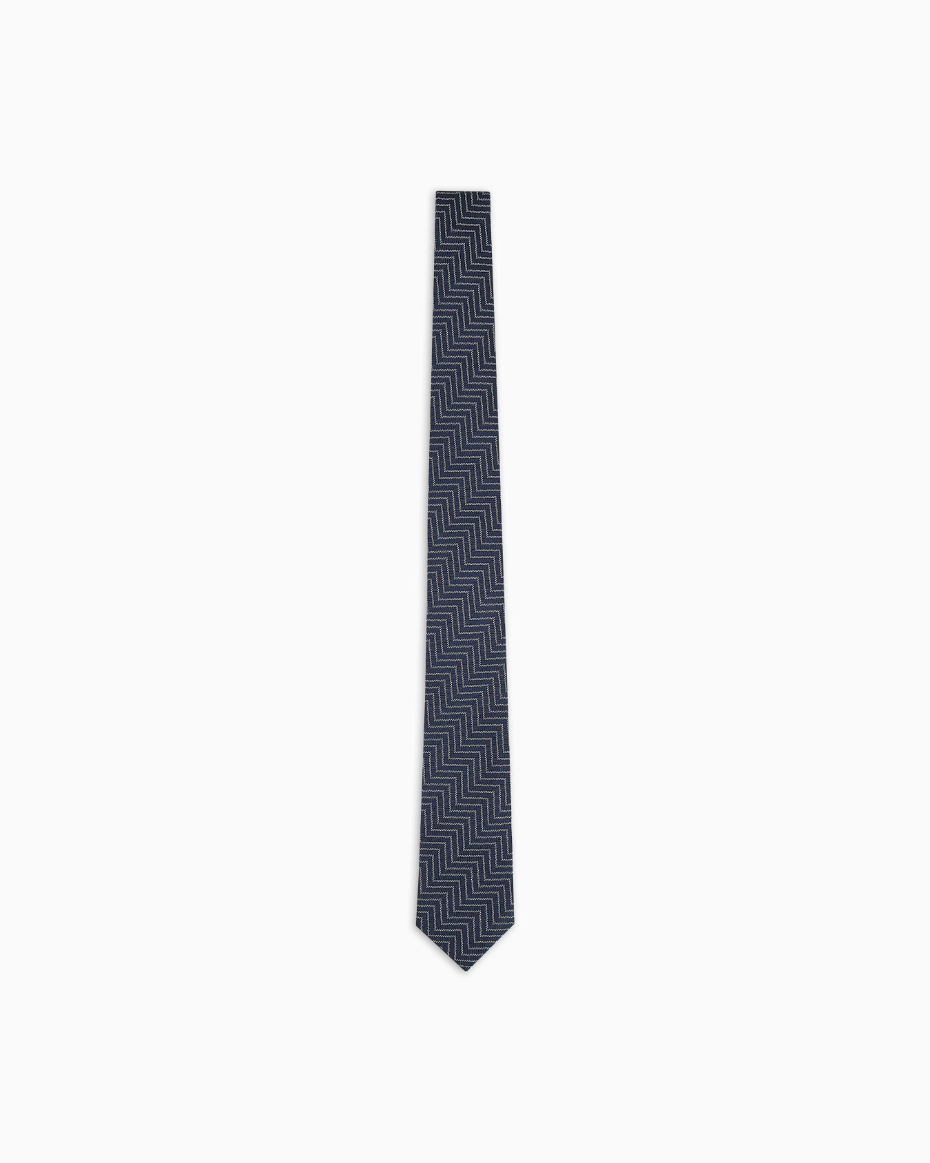 Corbata de seda con motivo chevrón en tejido jacquard Diapositiva 0