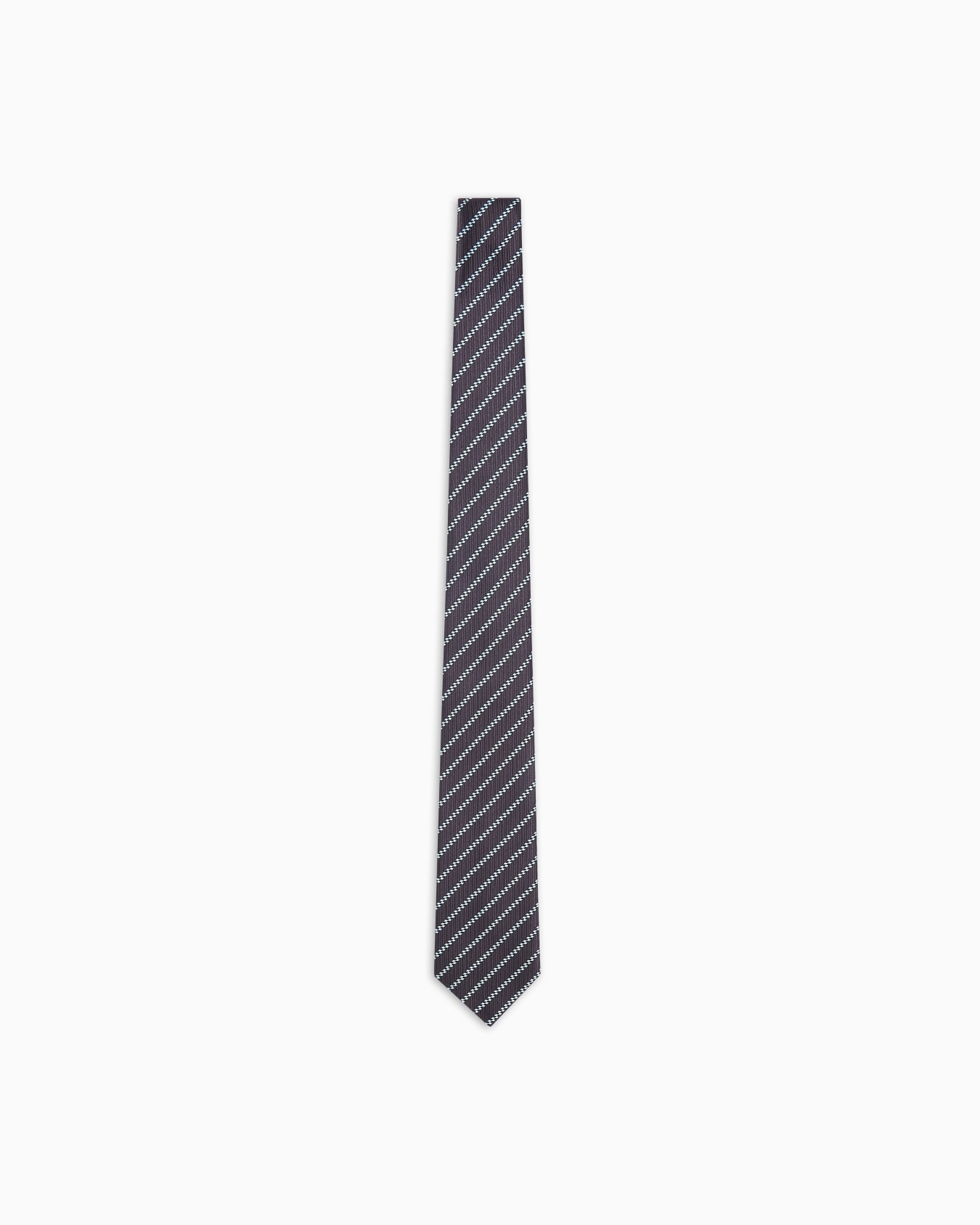 Pure silk tie with jacquard stripes Slide 0