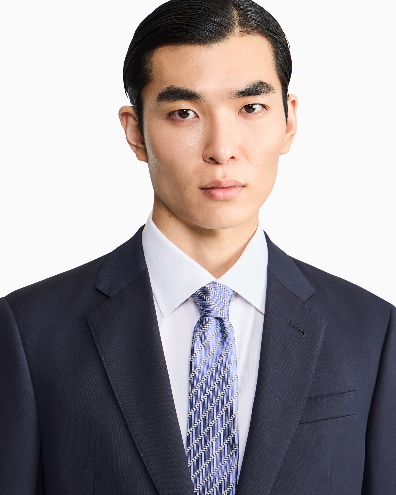 Corbata de seda pura con rayas de tejido jacquard Diapositiva 2