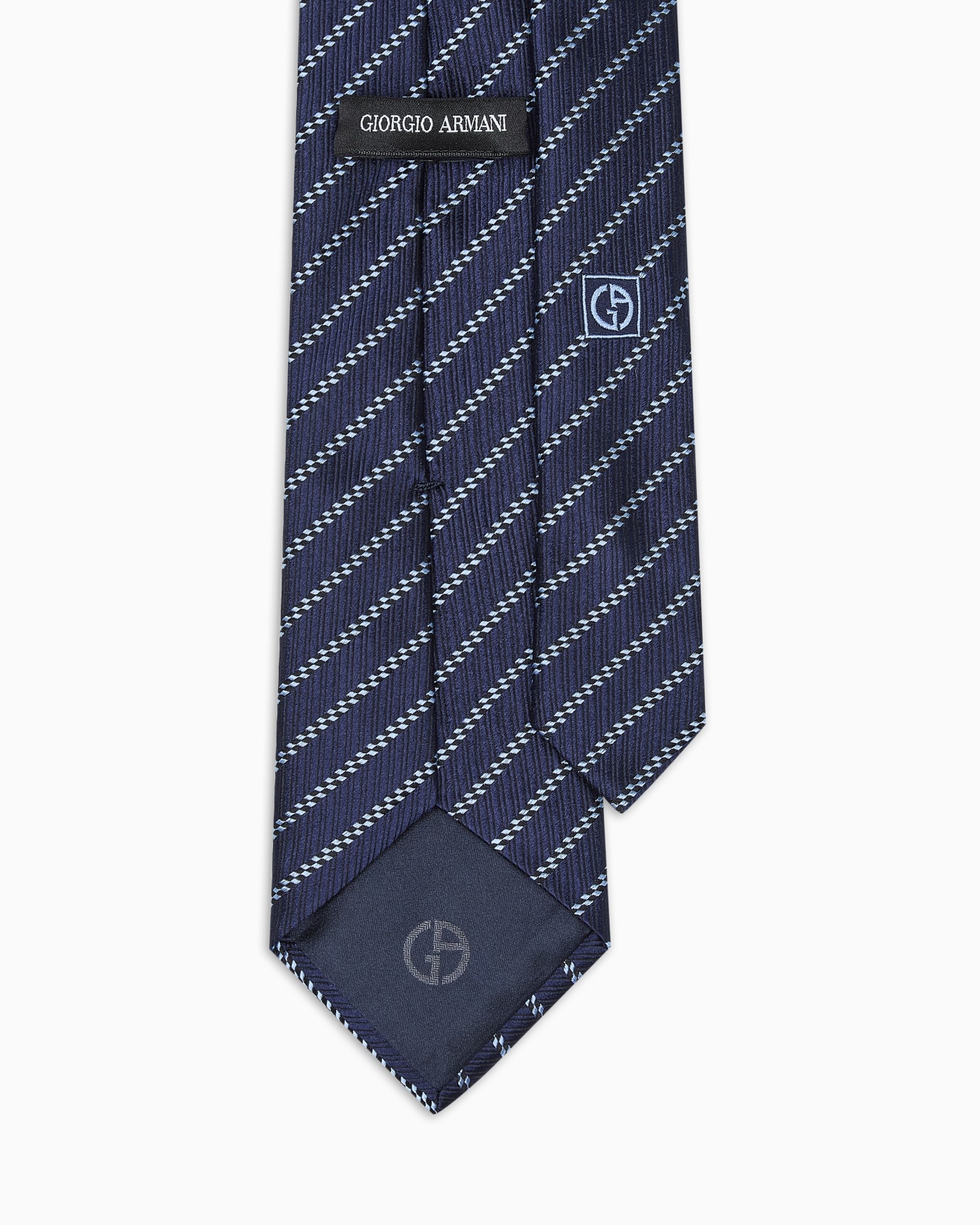 Corbata de seda pura con rayas de tejido jacquard Diapositiva 1