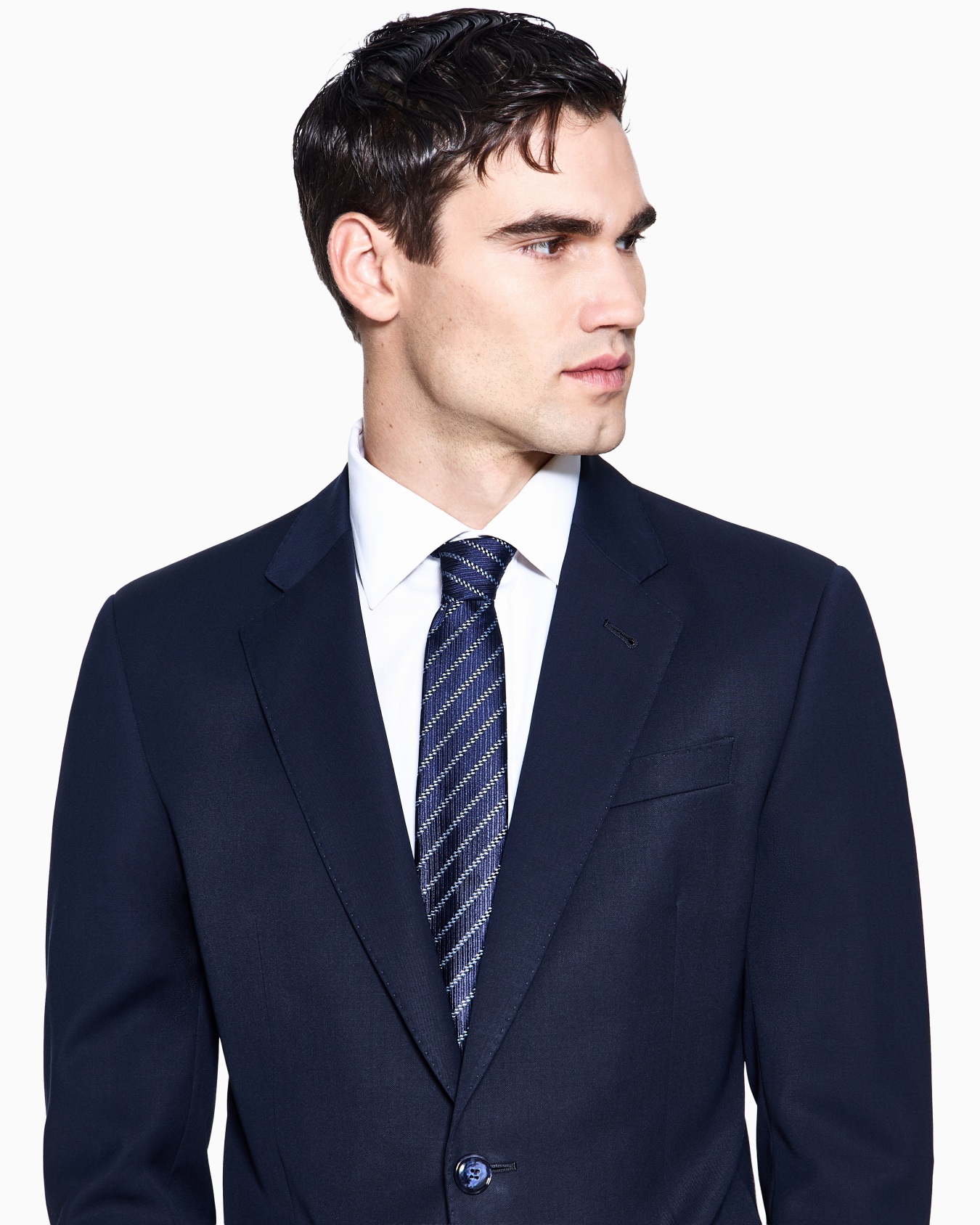 Corbata de seda pura con rayas de tejido jacquard Diapositiva 2