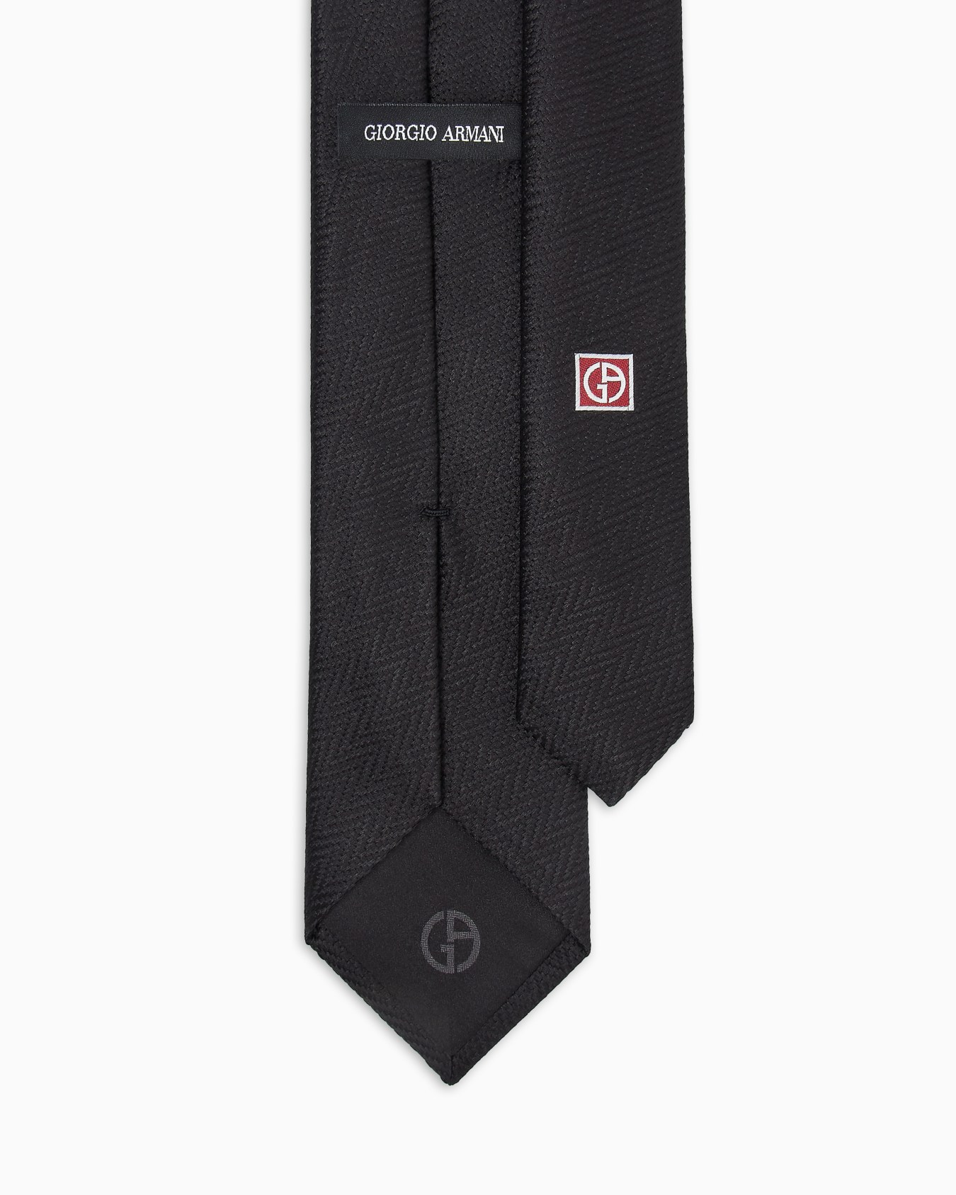 Corbata de seda pura con motivo chevrón en tejido jacquard Diapositiva 1