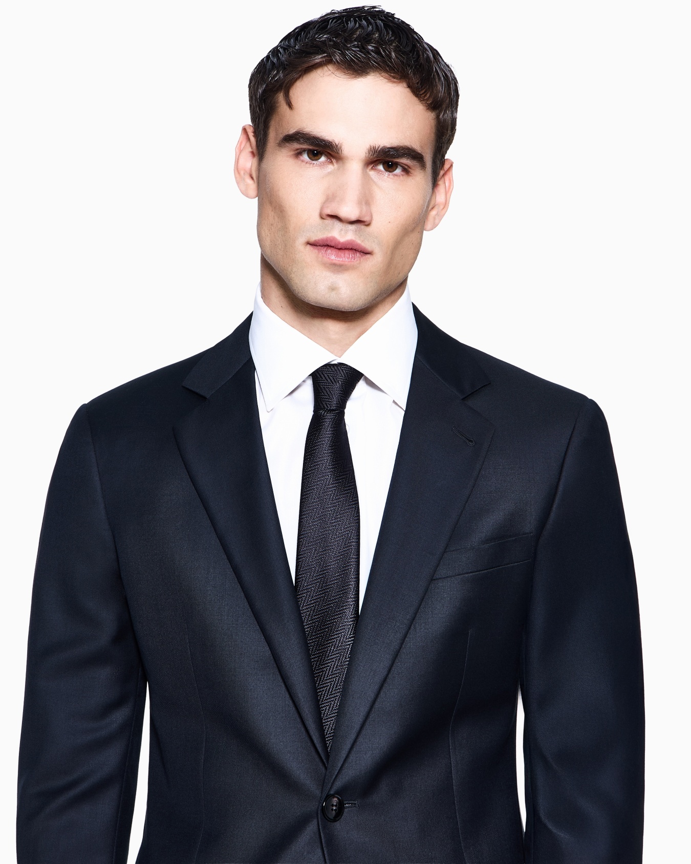 Corbata de seda pura con motivo chevrón en tejido jacquard Diapositiva 2