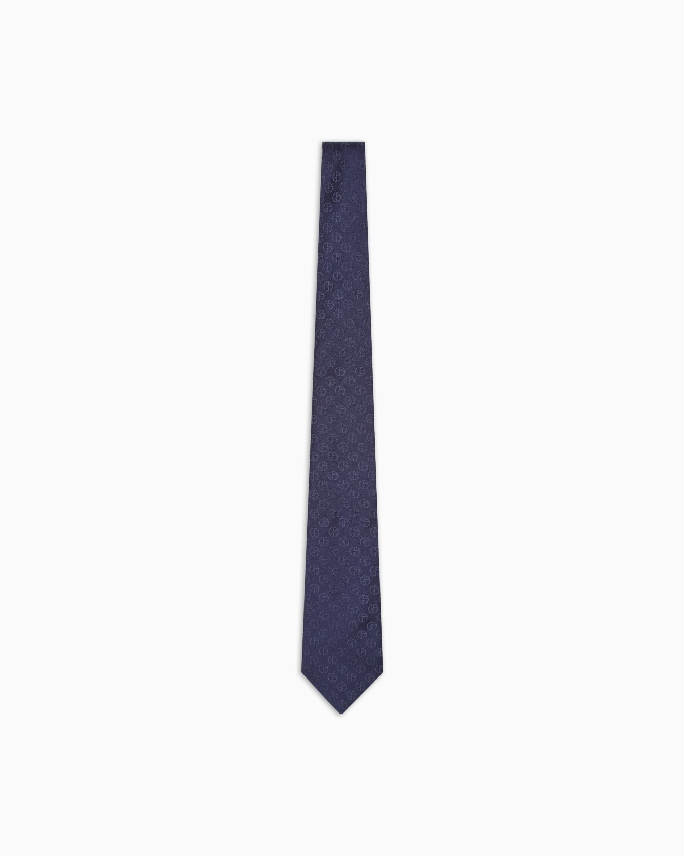 Pure silk tie with jacquard monogram Slide 0