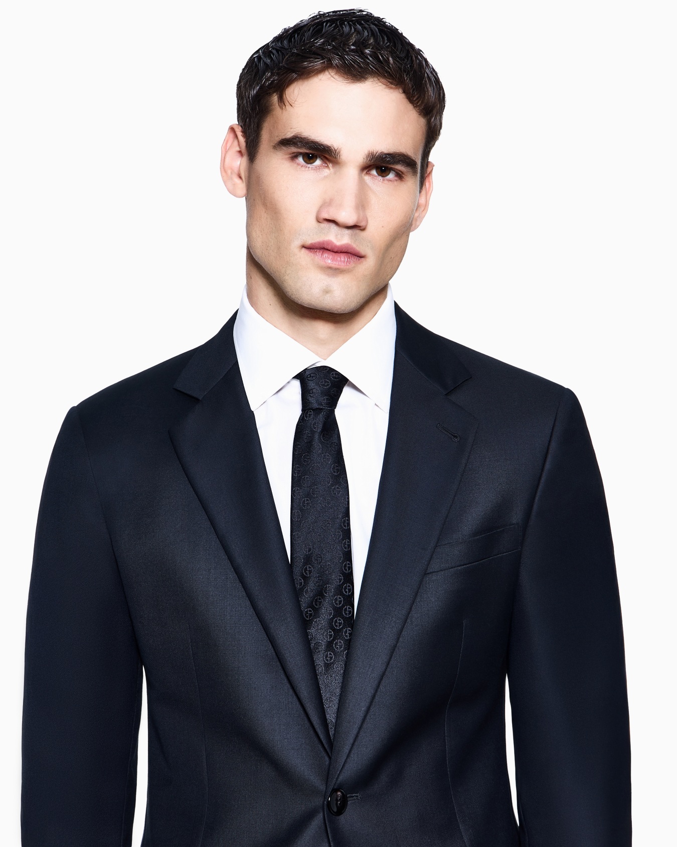 Pure silk tie with jacquard monogram Slide 2