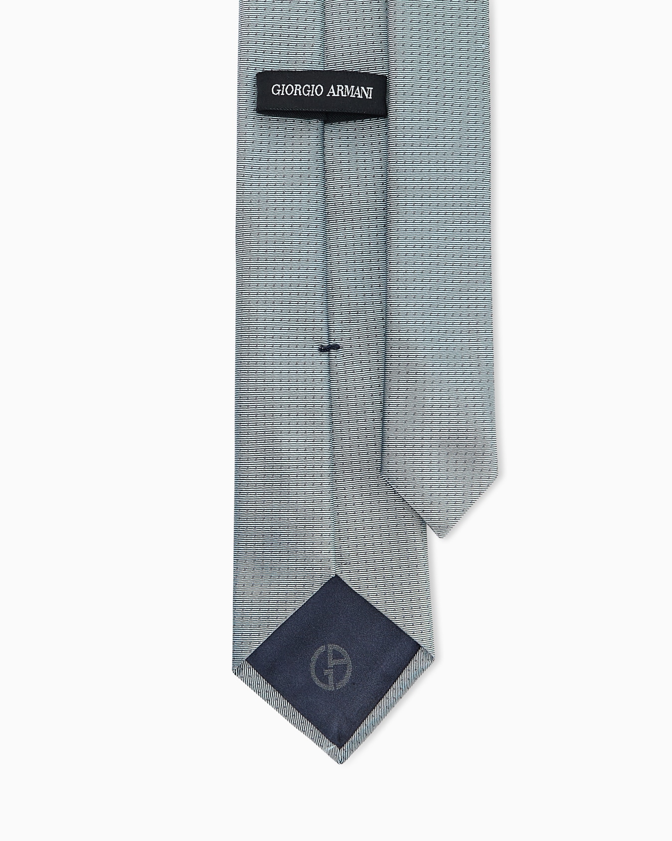 Pure silk tie with micro polka-dot jacquard Slide 1