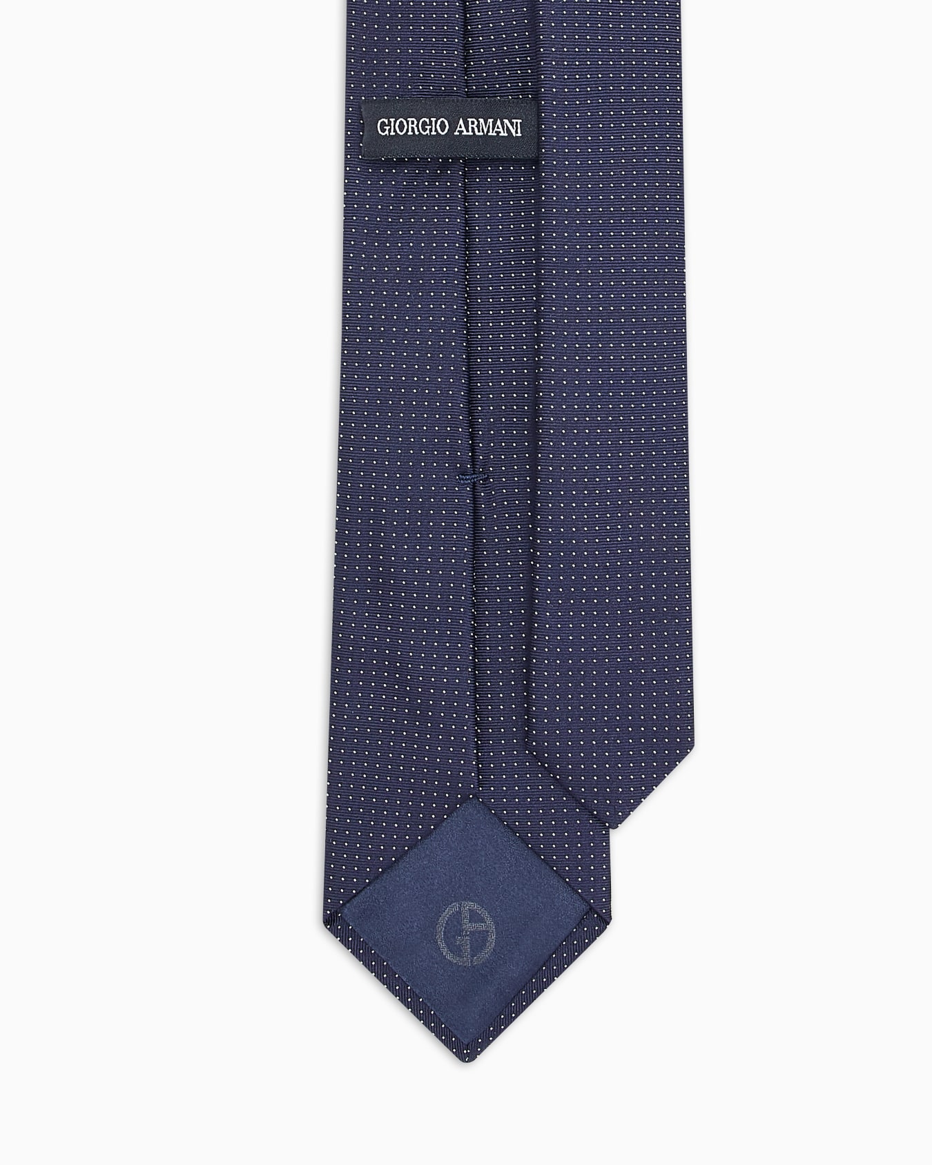 Pure silk tie with micro polka-dot jacquard Slide 1
