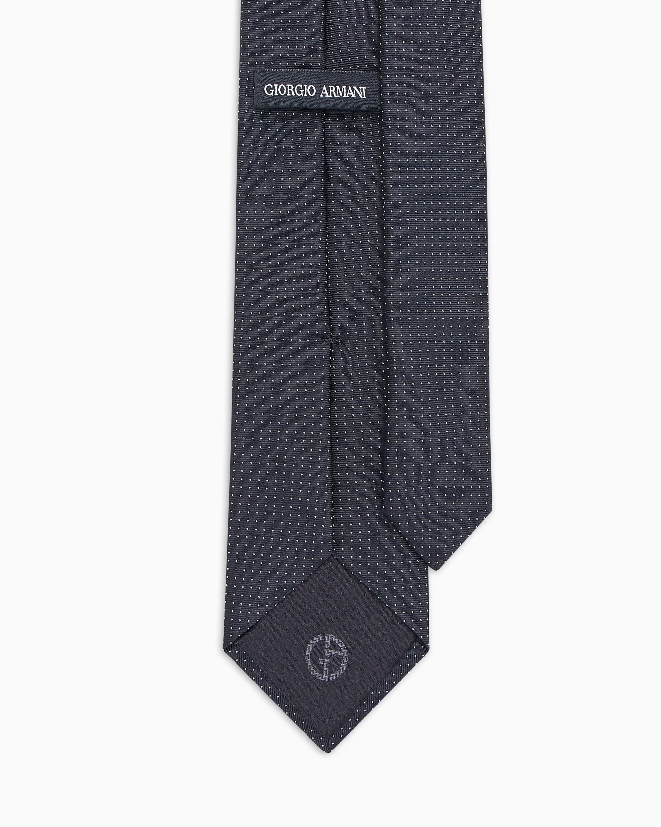 Pure silk tie with micro polka-dot jacquard Slide 1