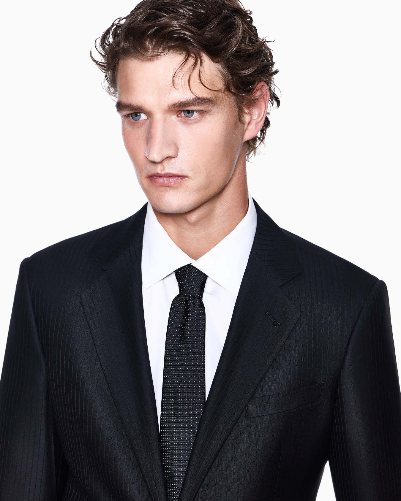 Pure silk tie with micro polka-dot jacquard Slide 2