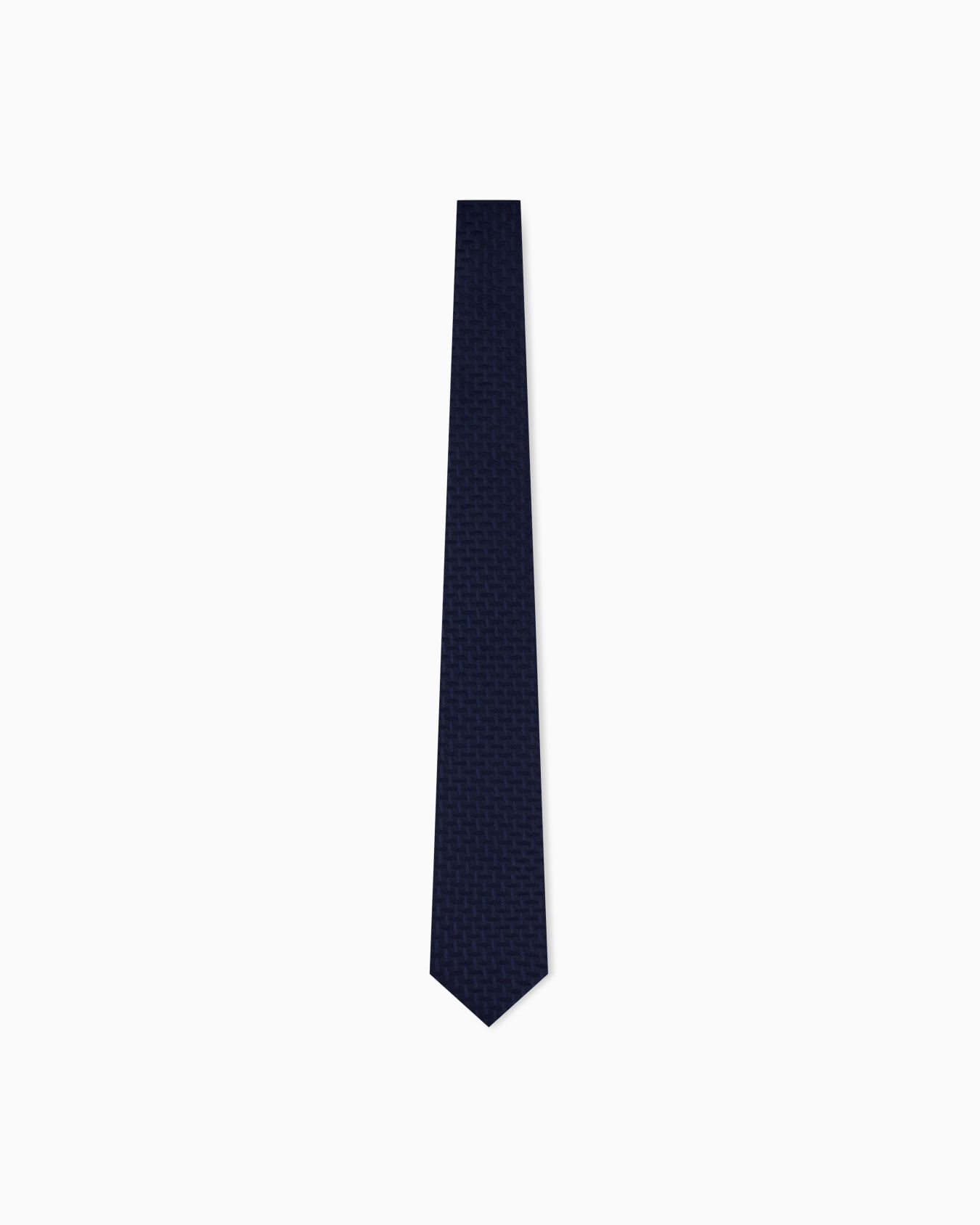 Silk tie with geometric pattern and grid texture Slide 0
