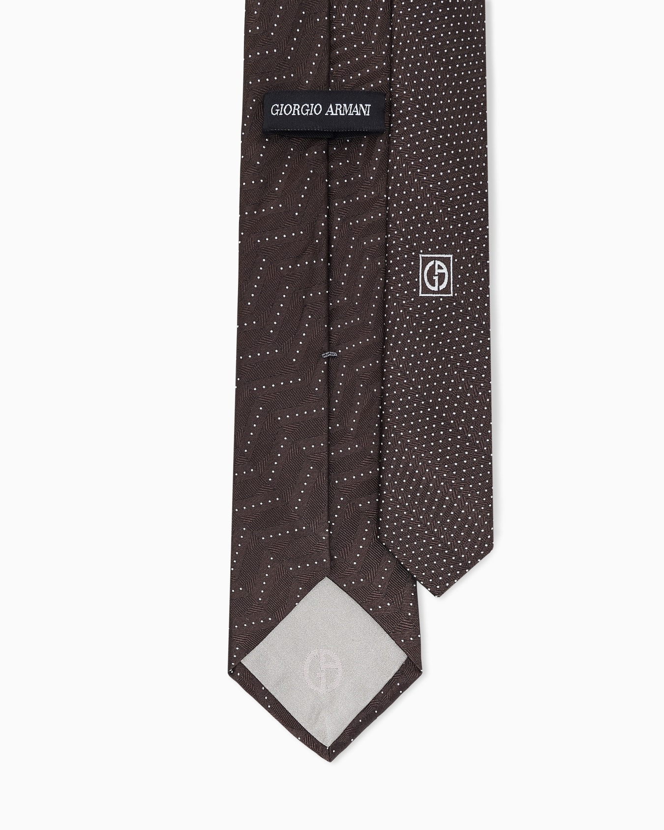 ドットシェブロン柄 シルクネクタイ | Giorgio Armani