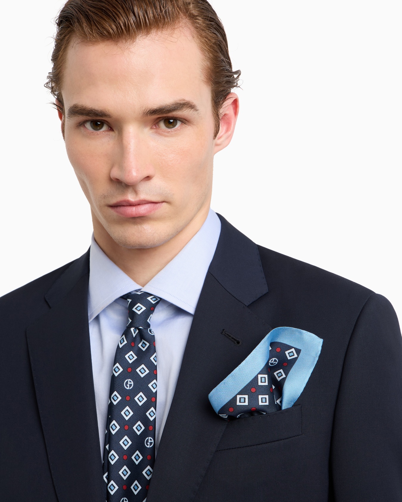 Printed silk pocket square Slide 2