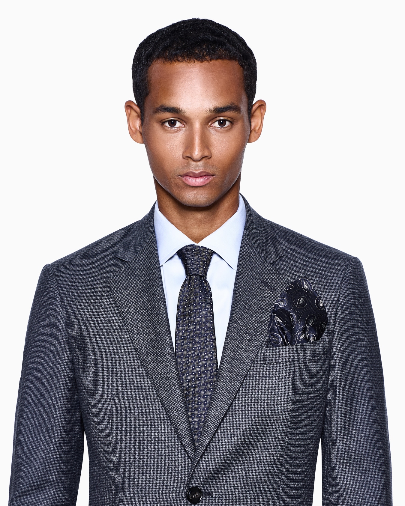 ポケットチーフ シルク ジャカードペイズリー スライドする 2