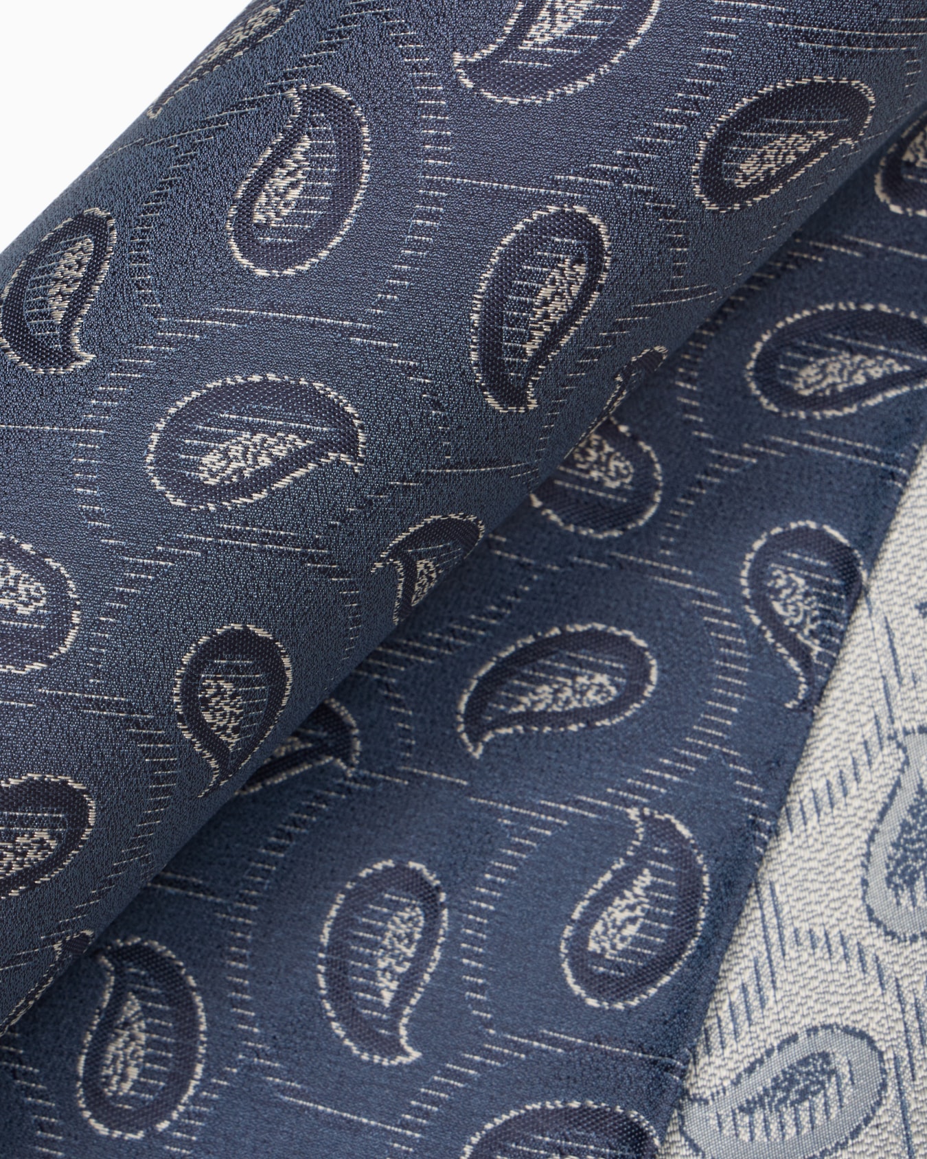 ポケットチーフ シルク ジャカードペイズリー スライドする 1