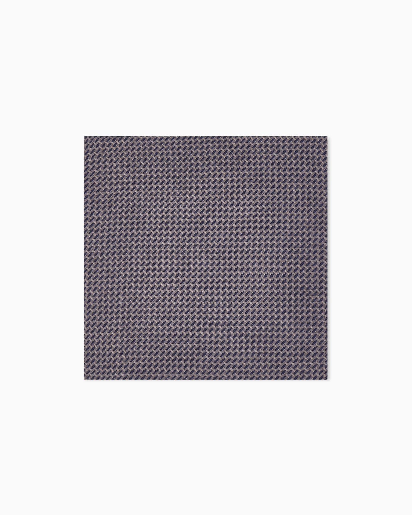 Silk pocket square with herringbone pattern Slide 0