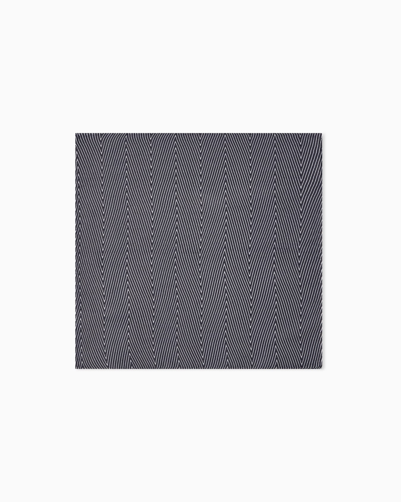 Silk Pocket Square with Herringbone Pattern Slide 0