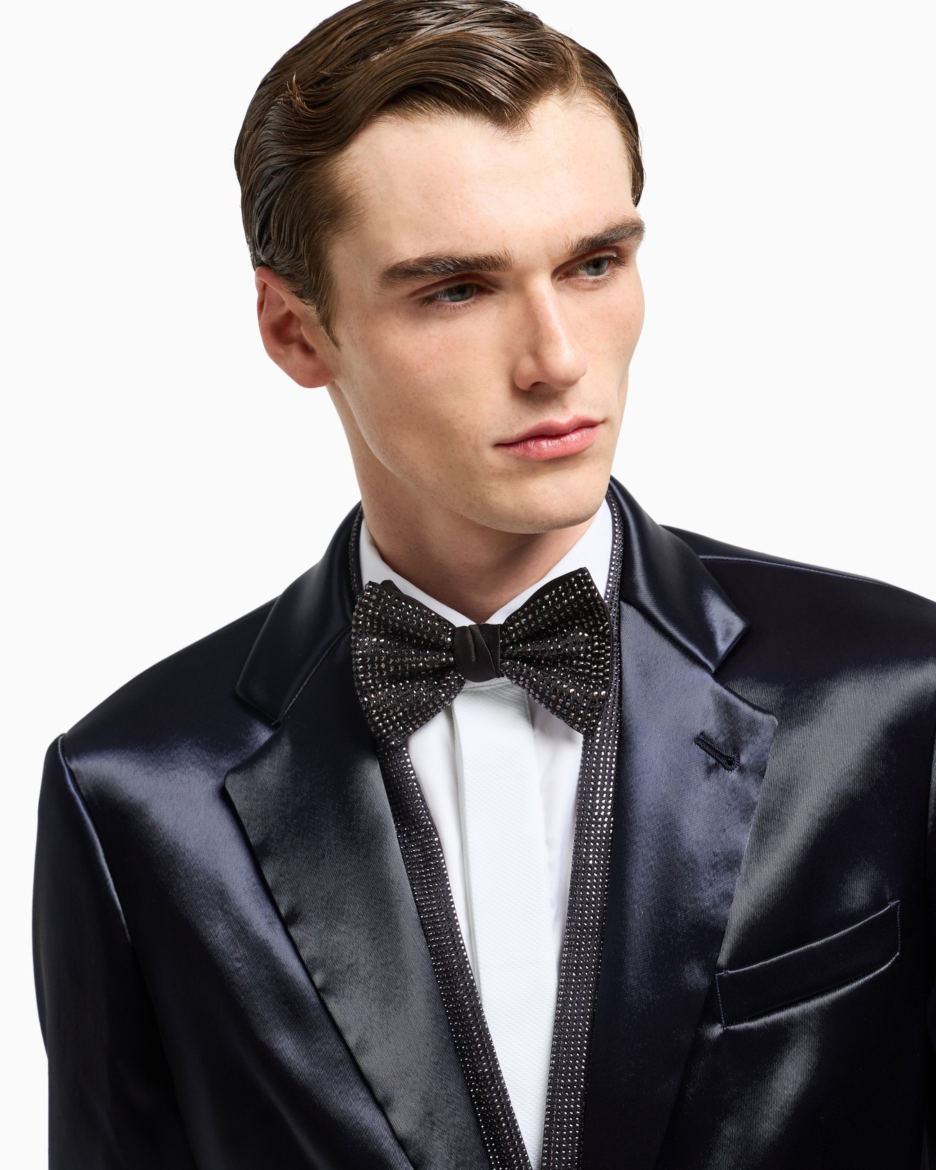 Silk and rhinestone knotted bow tie Slide 2