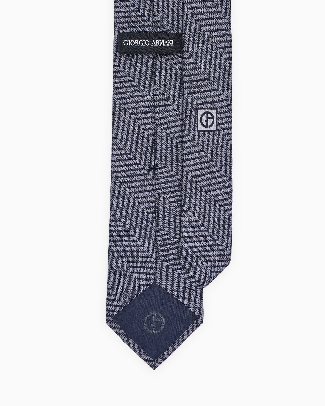 ASV silk tie with chevron print Slide 1