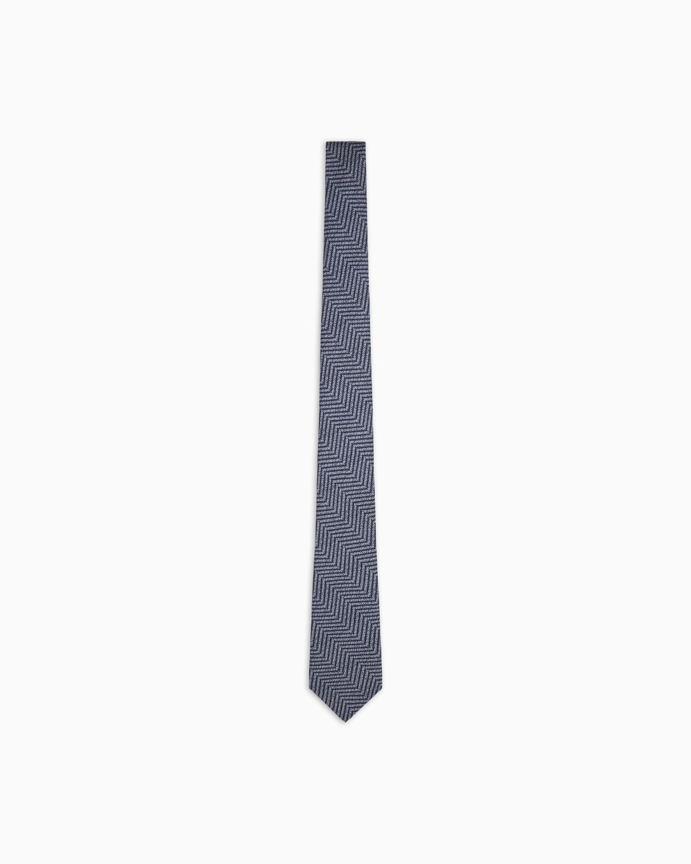 ASV silk tie with chevron print Slide 0
