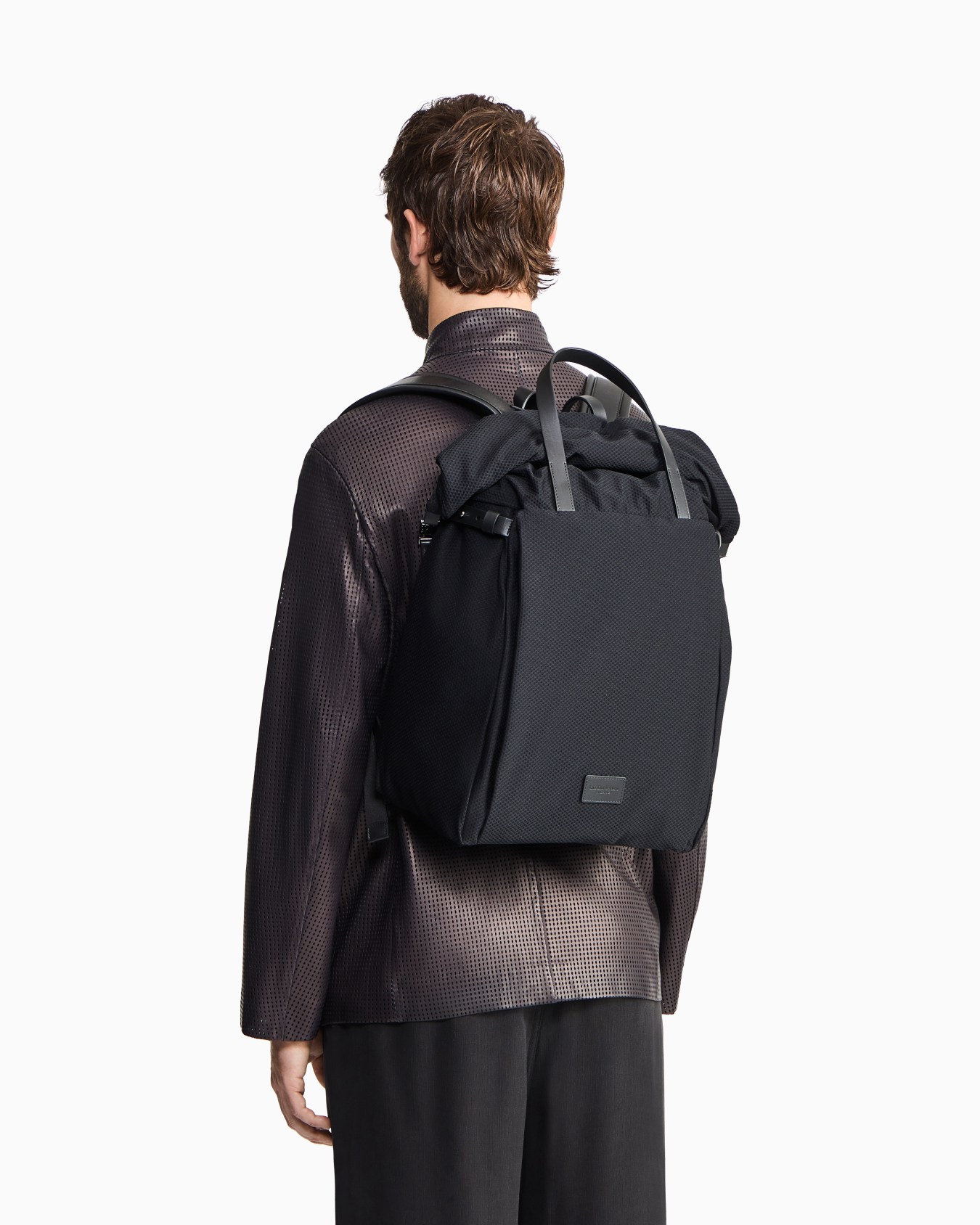 Mesh and leather backpack Slide 6