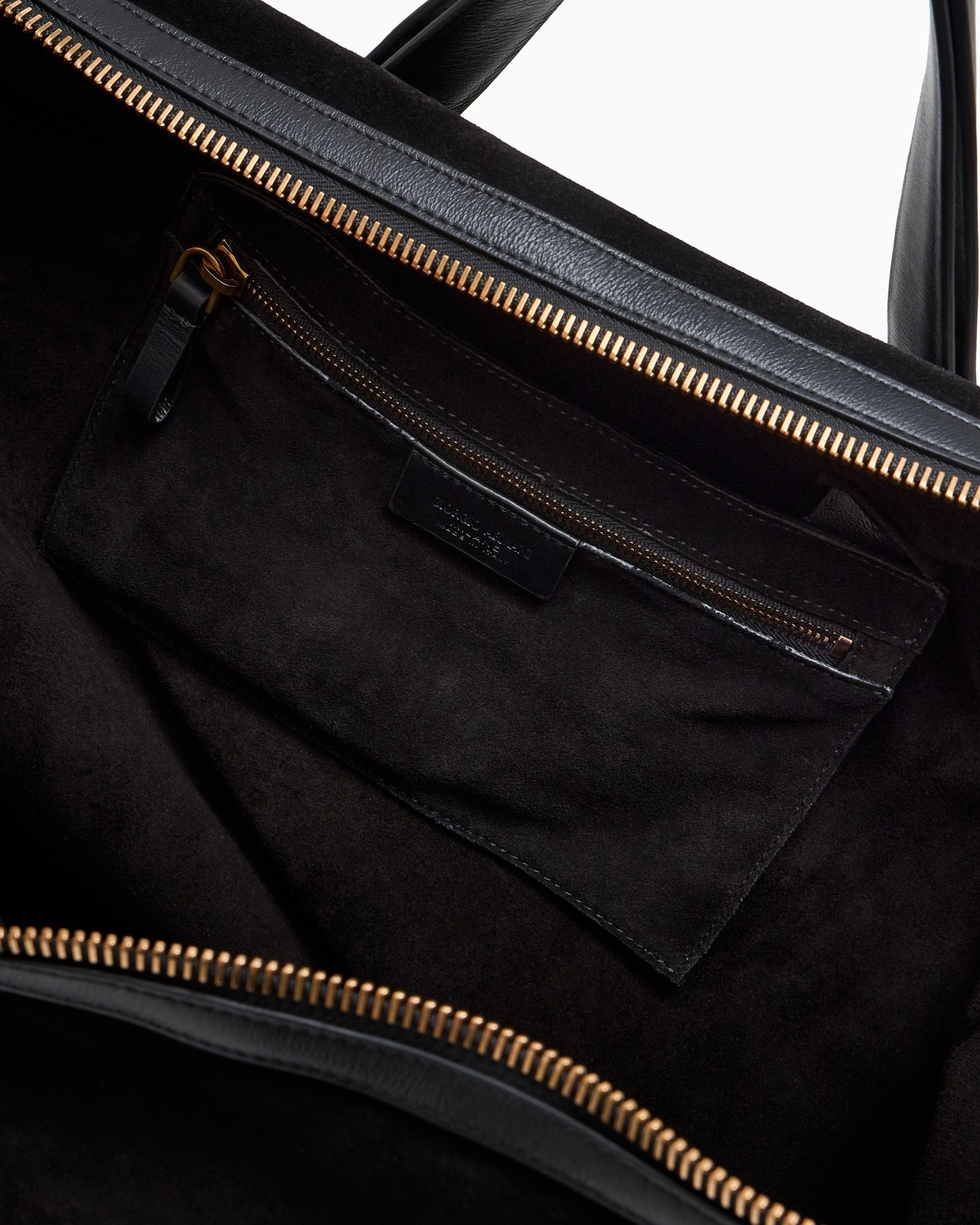 Suede duffel bag  with adjustable leather handles Slide 3