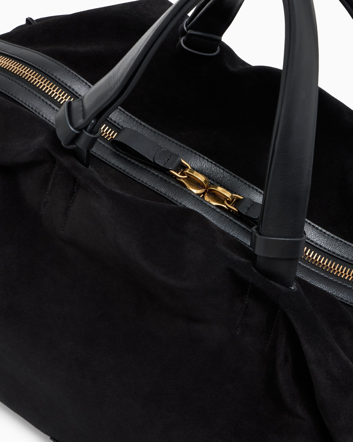 Suede duffel bag  with adjustable leather handles Slide 4