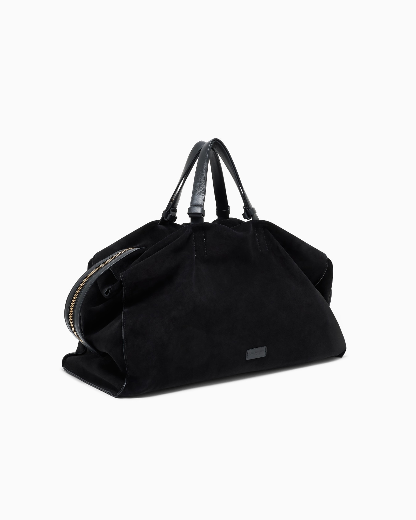 Suede duffel bag  with adjustable leather handles Slide 1