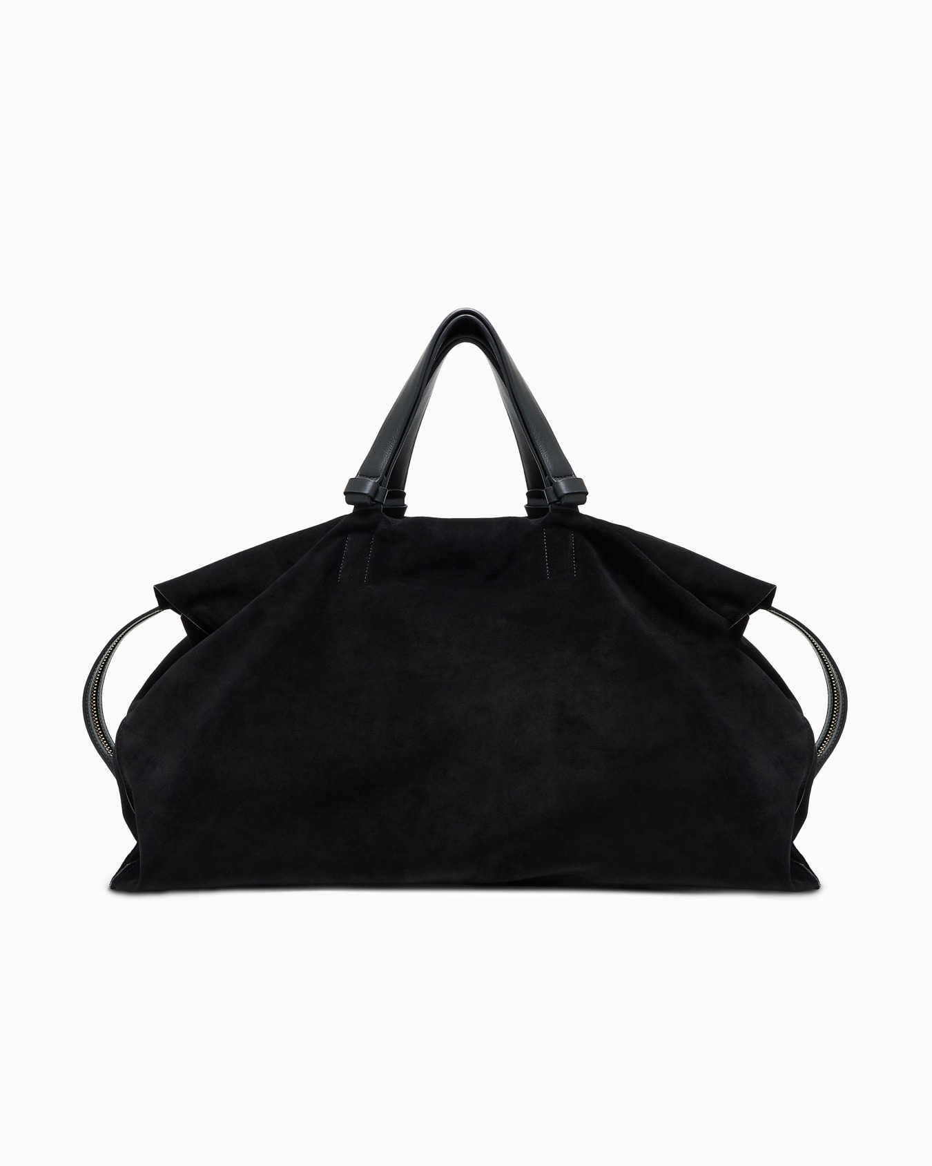Suede duffel bag  with adjustable leather handles Slide 2