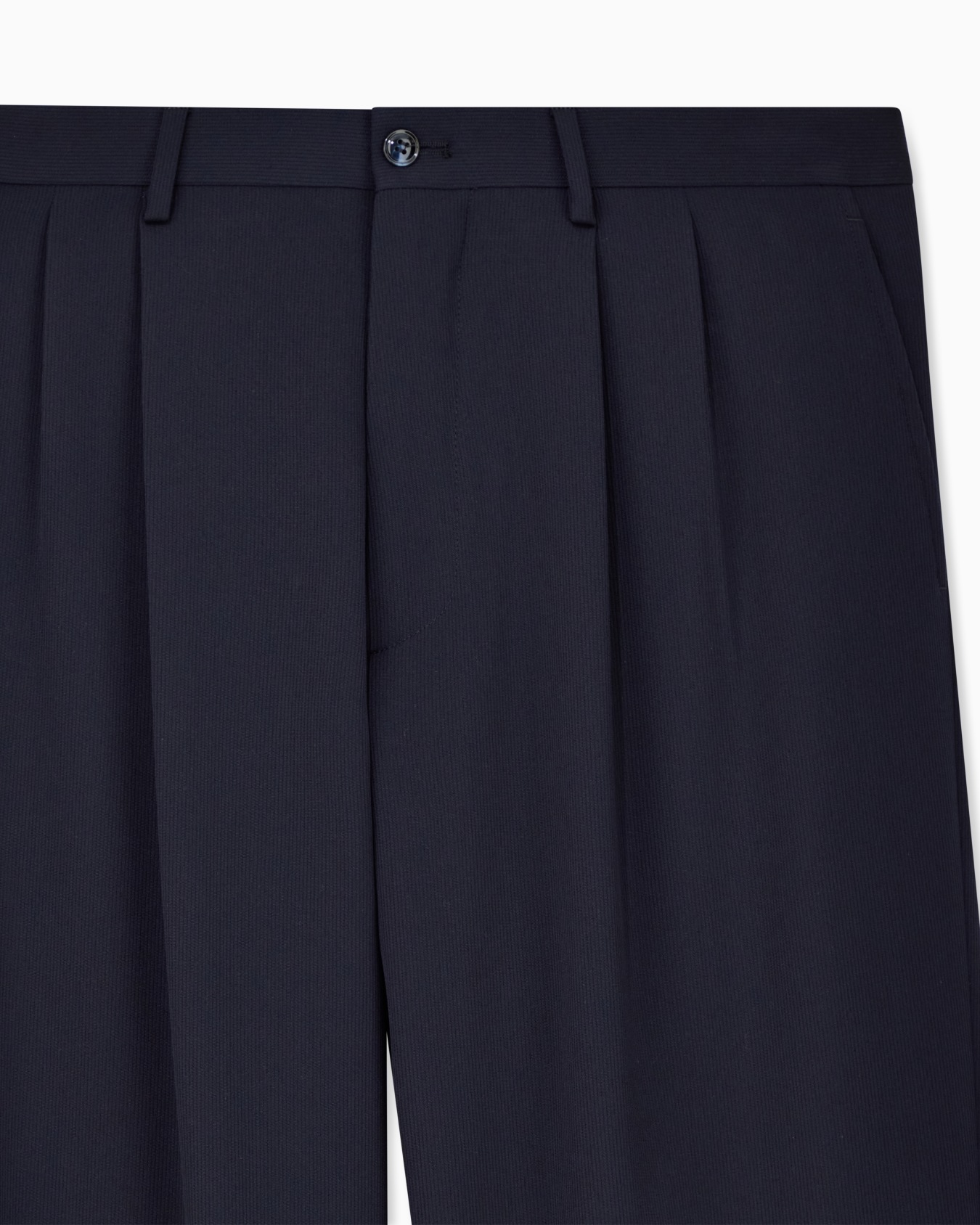 Double-pleat trousers in virgin wool canneté Slide 4