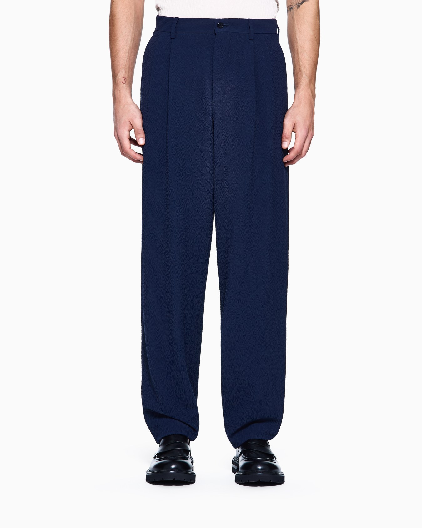 ASV stretch wool seersucker double-pleat trousers Slide 3