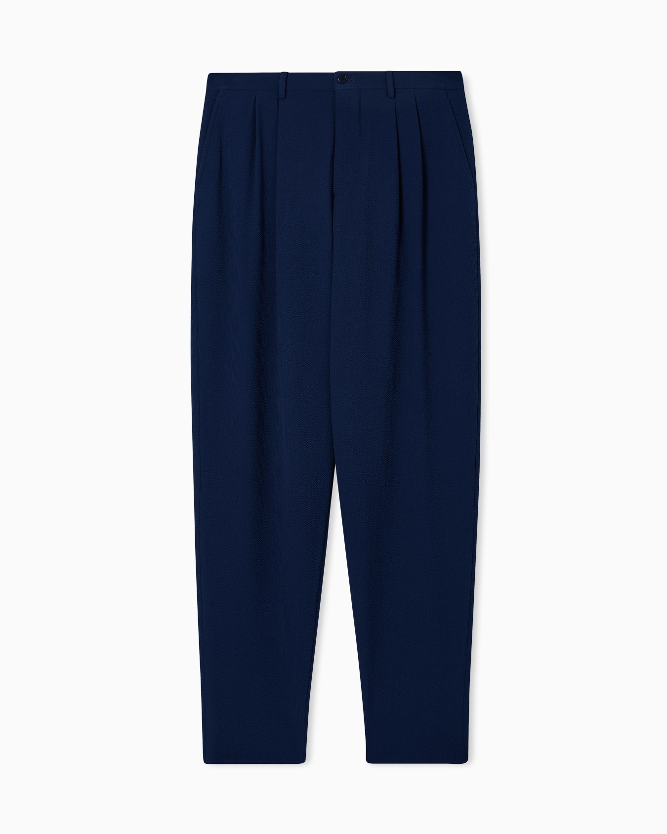 Stretch wool seersucker double-pleat trousers Slide 0